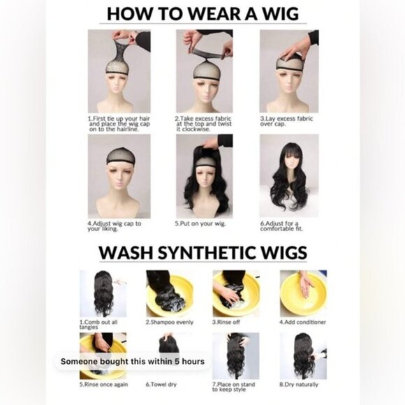 22 Inch Brown Roots Light Blonde Medium Balayage Wig with bangs Natural Look - Picture 8 of 8